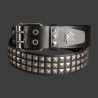 Ceinture cloutée double rivets cuir de Vachette Made in France Rock