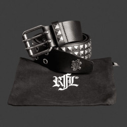 Ceinture cloutée double rivets cuir de Vachette Made in France Rock