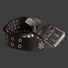 Ceinture cloutée double rivets cuir de Vachette Made in France Rock