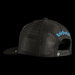 Casquette snapback visière plate imprimée et logo brodé Blue Flower
