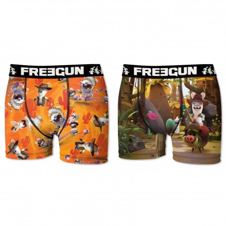 Lot de 2 Boxers Garçon FREEGUN Lapins Crétins