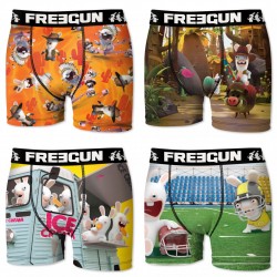 Lot de 4 Boxers Garçon FREEGUN Lapins Crétins