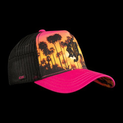 Casquette trucker imprimée avec filet et logo brodé Hôtel California