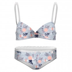 Ensemble Boxer fille MISS FREEGUN Fleurs