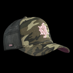 Casquette trucker avec filet et logo brodé Military