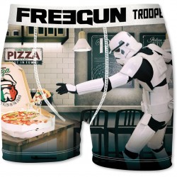 Boxer Garçon Freegun Storm Troopers Pizza Blanc