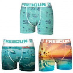 Lot de 3 boxers Garçon Freegun Sea Multicolore