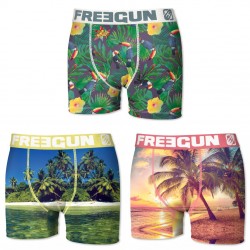 Lot de 3 boxers Garçon Freegun Sable Fin Multicolore