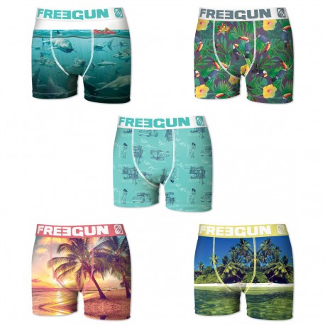 Lot de 5 boxers Garçon Freegun Cap Multicolore