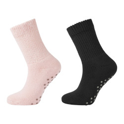 Lot de 2 Paires de Chaussettes femme bouclette antidérapante