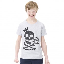 T-shirt Freegun Skull Gris et Noir