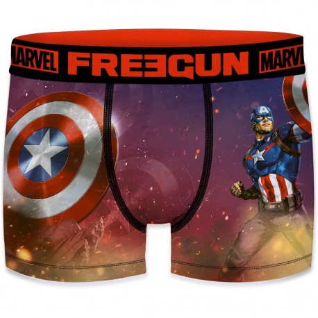 Boxer Garçon Freegun Marvel Captain America Rouge