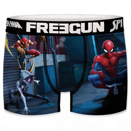 Boxer Homme Freegun Spider Man Team Bleu et Rouge