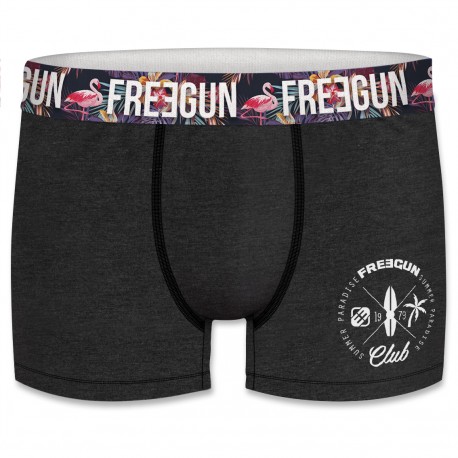 Boxer Coton Homme Freegun Uni Noir