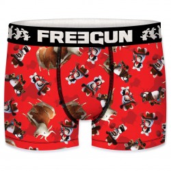 Boxer Homme Freegun Lapins Crétins Cow Boy Rouge