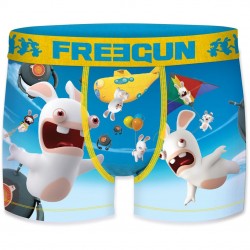 Boxer Garçon Freegun Lapins Crétins Sky Bleu