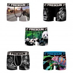 Lot de 5 Boxers Homme Freegun 68 Animal Multicolore