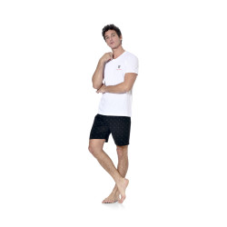 Ensemble pyjama court homme avec t-shirt col V Gan