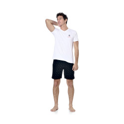 Ensemble pyjama court homme avec t-shirt col V Gan