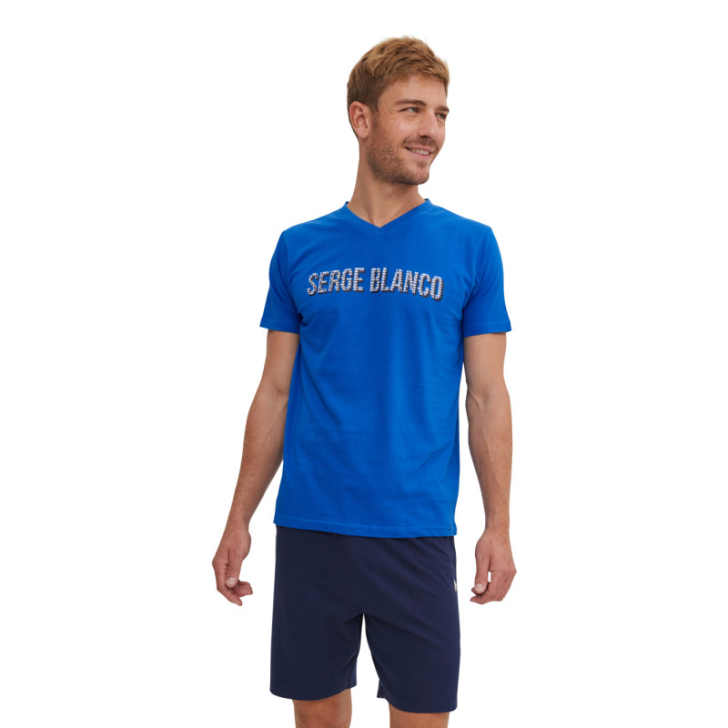 Ensemble Pyjama court Tshirt col V homme en coton Ensemble Pyjama court Tshirt col V homme en coton