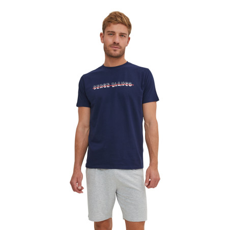 Ensemble Pyjama court Tshirt col rond homme en coton