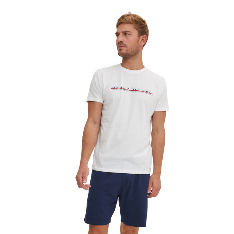 Ensemble Pyjama court Tshirt col rond homme en coton Ensemble Pyjama court Tshirt col rond homme en coton