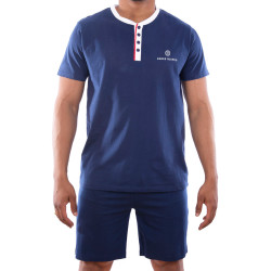 Ensemble homme Pyjama court T-shirt col tunisien Vintage