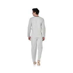 Ensemble pyjama long homme t-shirt col tunisien