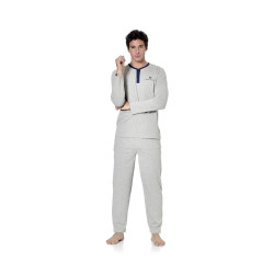 Ensemble pyjama long homme t-shirt col tunisien