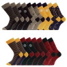 Lot de 9 paires de chaussettes de ville fantaisies en coton peigné