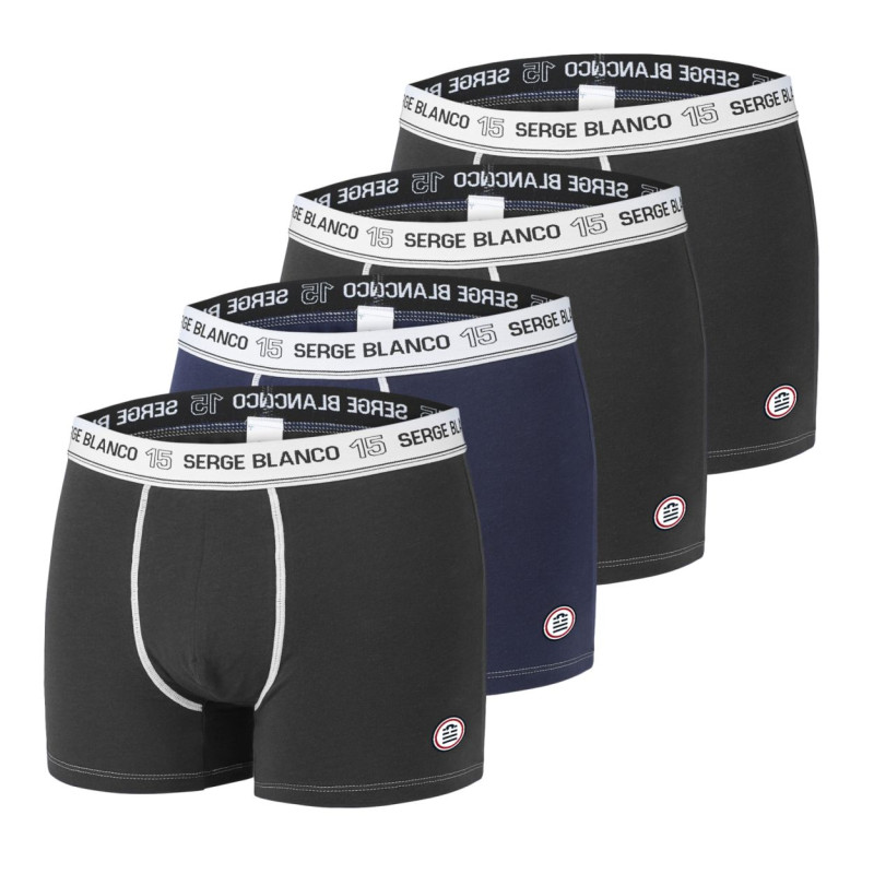 Lot de 4 Boxers coton homme avec surpiqûres Class Lot de 4 Boxers coton homme avec surpiqûres Class