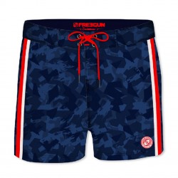 Boardshort Court Homme Freegun Camouflage Rouge