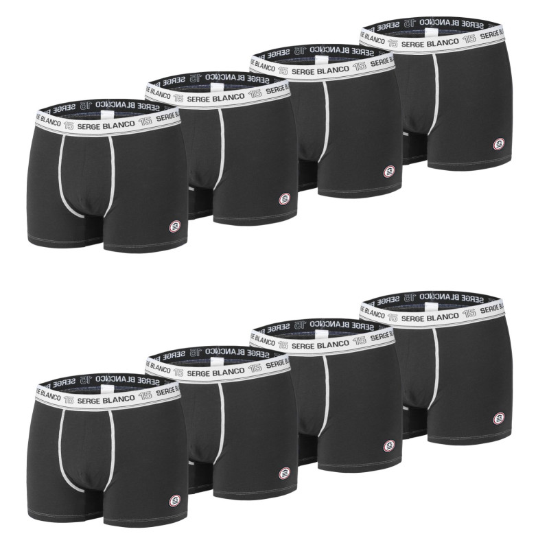 Lot de 8 boxers homme en coton Noir
