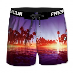 Boardshort court homme Freegun palmiers Multicolore