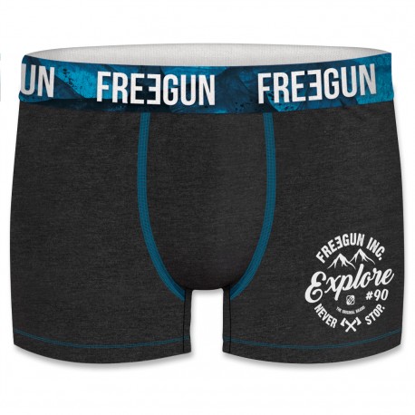 Boxer homme coton Freegun Wint Explore Gris