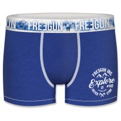 Boxer homme coton Freegun Wint Explore Bleu