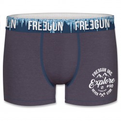 Boxer homme coton Freegun Wint Explore Violet