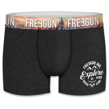 Boxer homme coton Freegun Wint Explore Gris