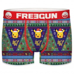 Boxer homme microfibre Freegun Noel Pokemon Multicolore