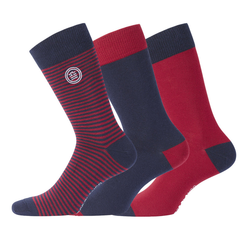 Lot de 3 Paires de Chaussettes de ville coton homme peigné doux