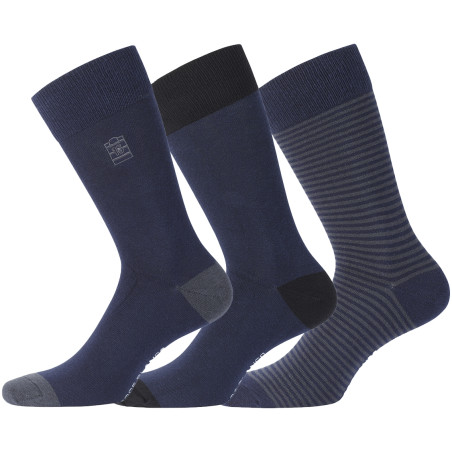 Lot de 3 Paires de Chaussettes de ville coton homme peigné doux