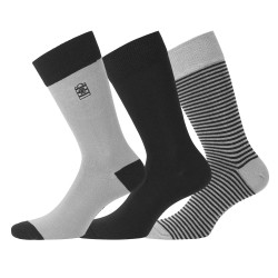 Lot de 3 Paires de Chaussettes de ville coton homme peigné doux