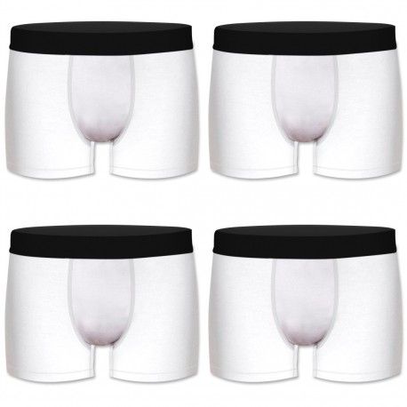 Lot de 4 boxers homme en coton bio My Esssential Blanc