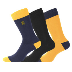 Lot de 3 Paires de Chaussettes de ville coton homme peigné doux