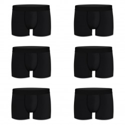 Lot de 6 boxers homme en coton bio My Esssential Noir