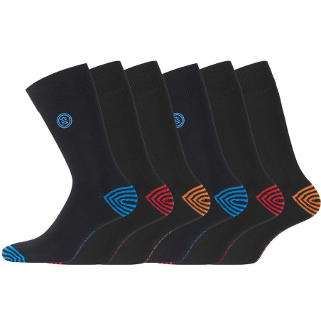 Lot de 6 Paires de Chaussettes de Ville coton homme peigné doux