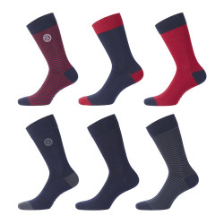 Lot de 6 Paires de Chaussettes de Ville coton homme peigné doux
