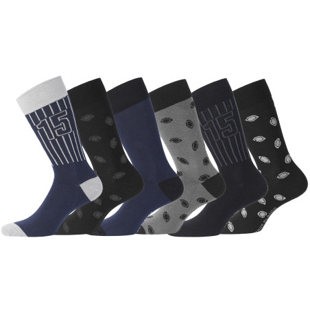 Lot de 6 Paires de Chaussettes de Ville coton homme peigné doux