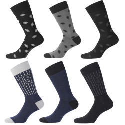Lot de 6 Paires de Chaussettes de Ville coton homme peigné doux