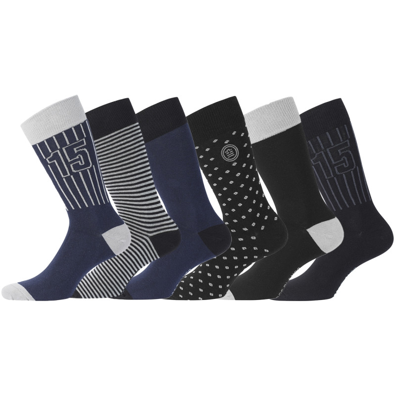Lot de 6 Paires de Chaussettes de Ville coton homme peigné doux